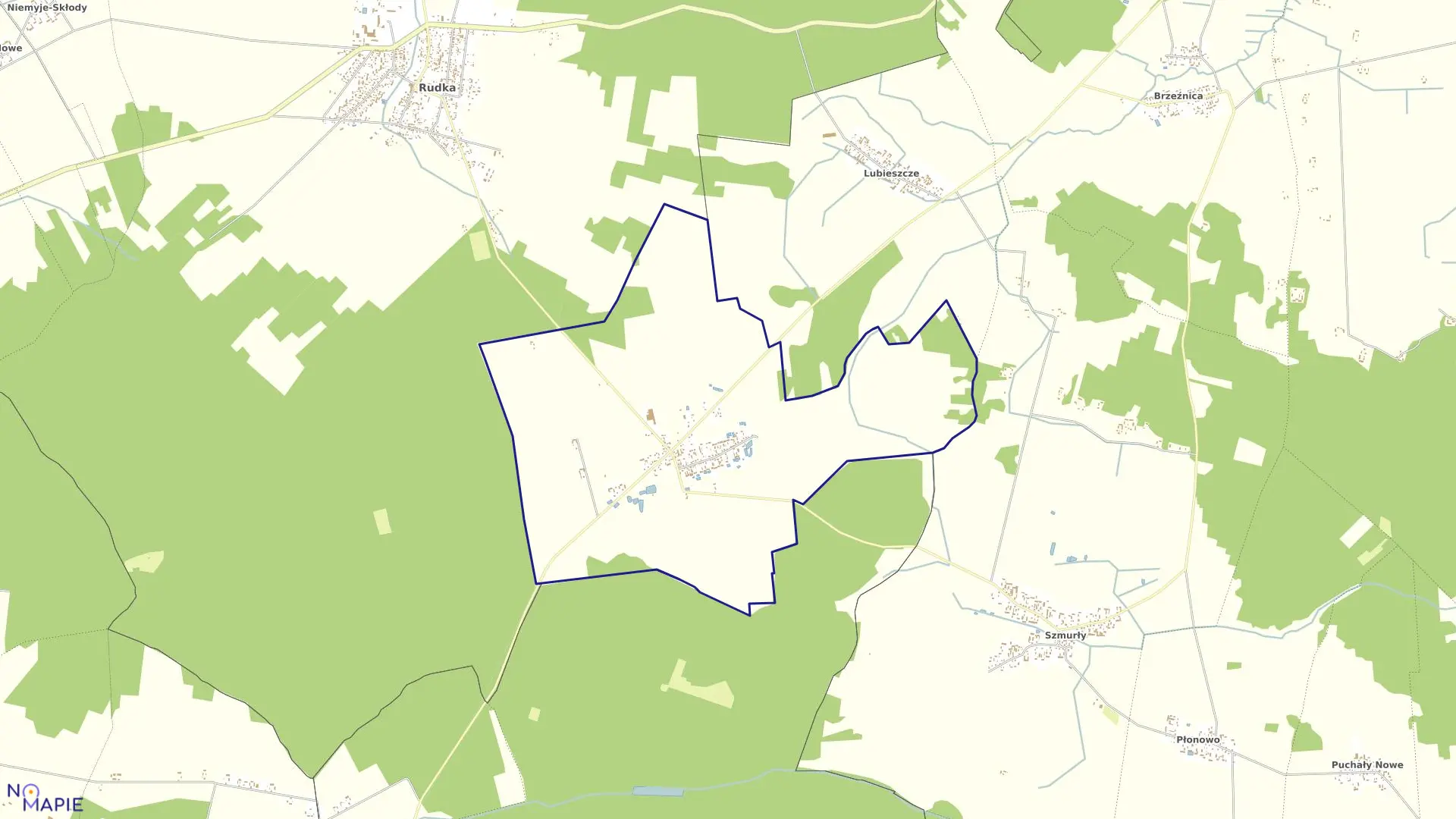 Mapa obrębu OLENDY w gminie Rudka